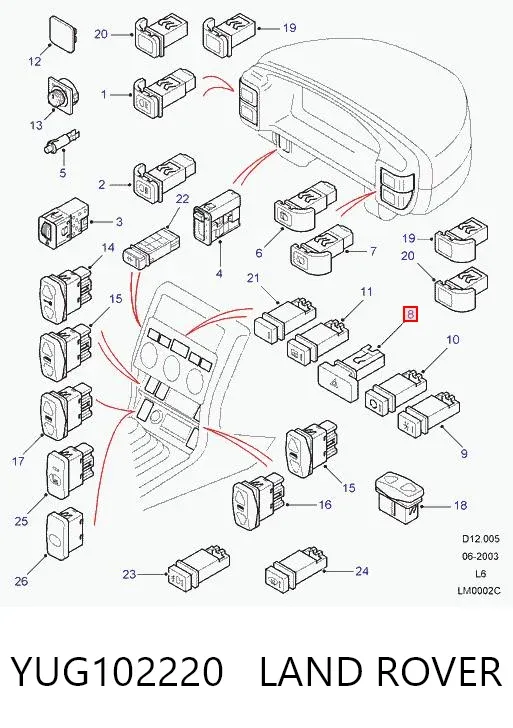 Кнопка аварійки Land Rover Freelander I