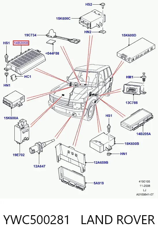 Модуль керування (ЕБУ) світлом фар YWC500281 Land Rover