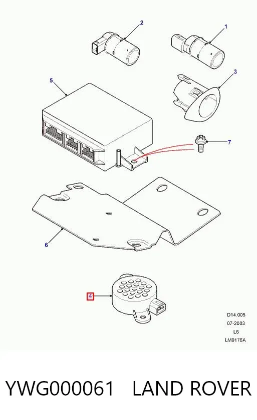 Динамік паркувальної системи YWG000061 Land Rover