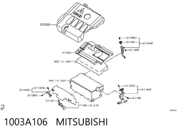 Кришка двигуна декоративна 1003A106 Mitsubishi
