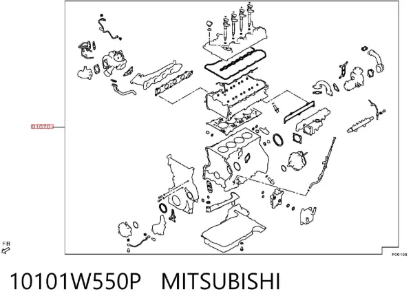 Комплект прокладок 10101W550P Mitsubishi