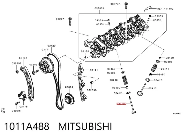 Клапан випускний 1011A488 Mitsubishi