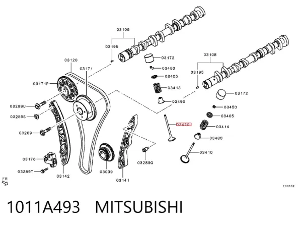 Клапан випускний 1011A493 Mitsubishi
