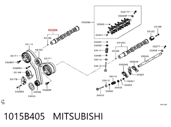 Розподільний вал двигуна правий 1015B405 Mitsubishi