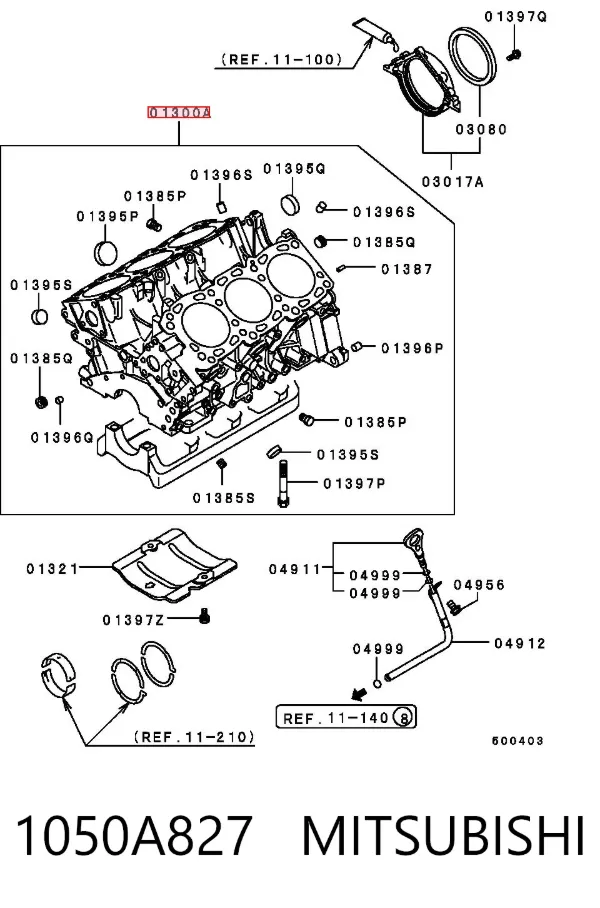 Блок циліндрів двигуна 1050A827 Mitsubishi