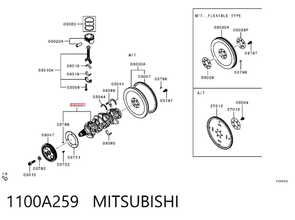 Колінвал 1100A259 Mitsubishi