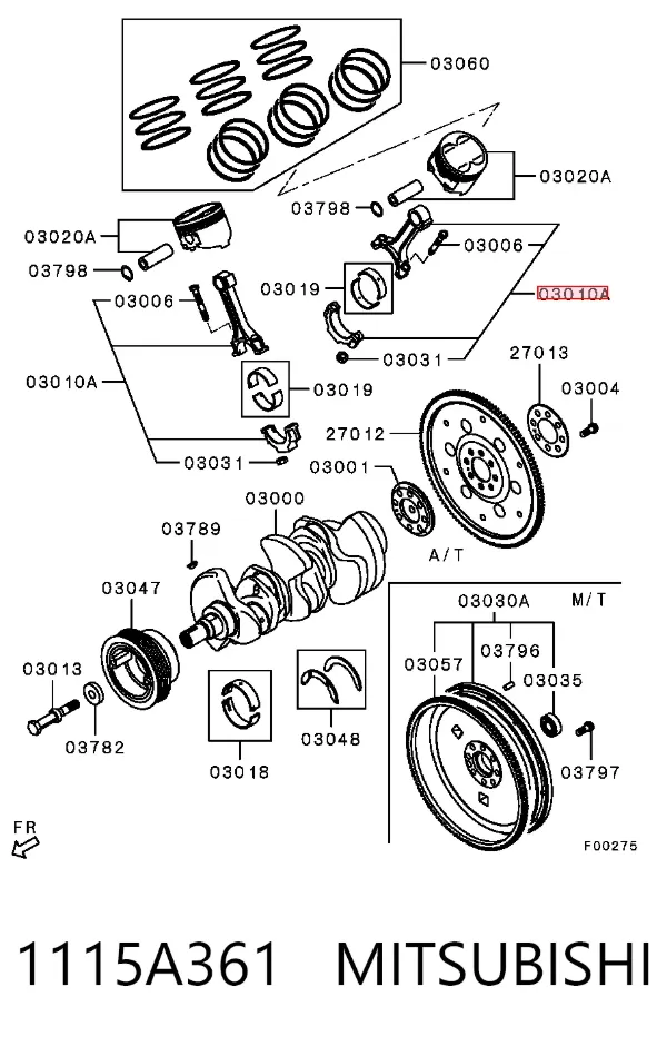 Шатун поршня двигуна 1115A361 Mitsubishi