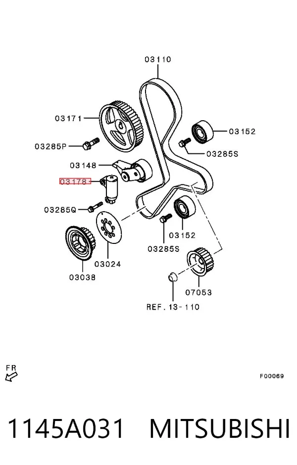 Натягувач ременя ГРМ 1145A031 Mitsubishi