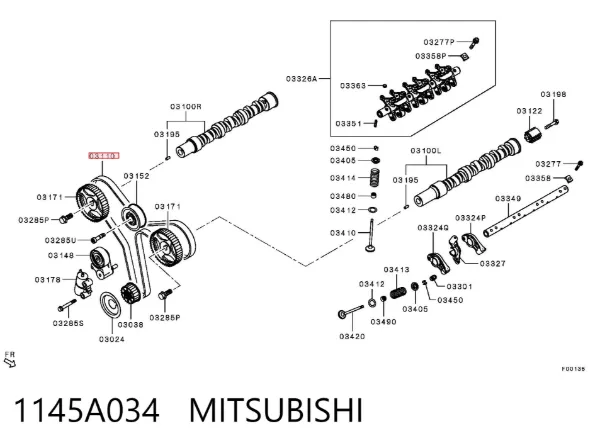 Ремінь ГРМ 1145A034 Mitsubishi