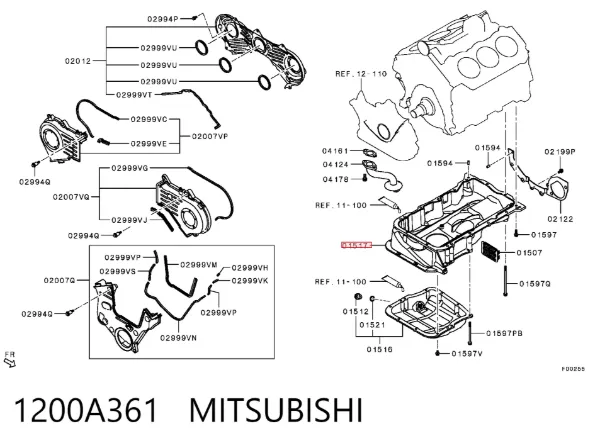 Піддон масляний картера двигуна 1200A361 Mitsubishi