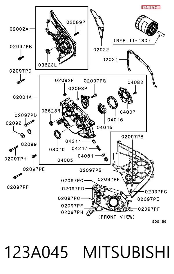 Масляний фільтр 123A045 Mitsubishi