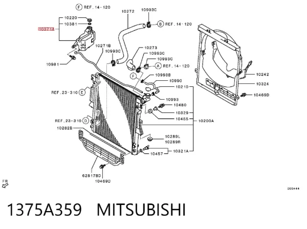 Бачок системи охолодження 1375A359 Mitsubishi