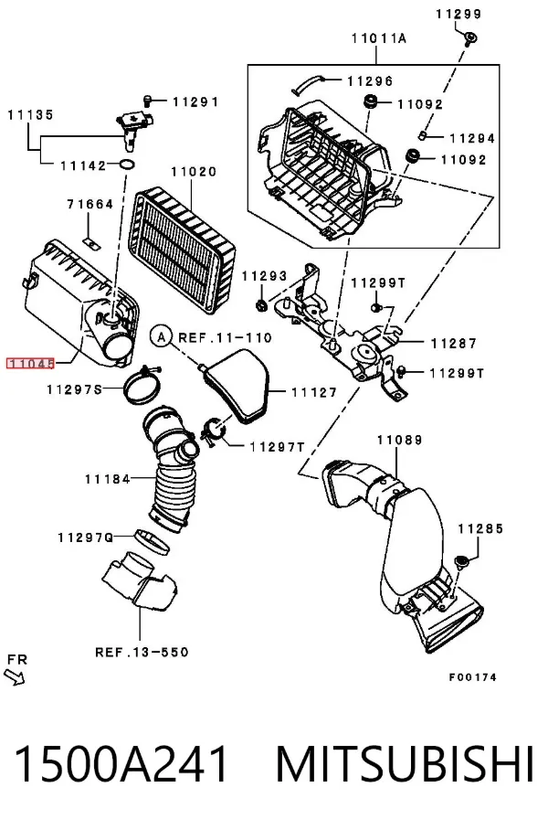 Корпус повітряного фільтра, верхня частина 1500A241 Mitsubishi