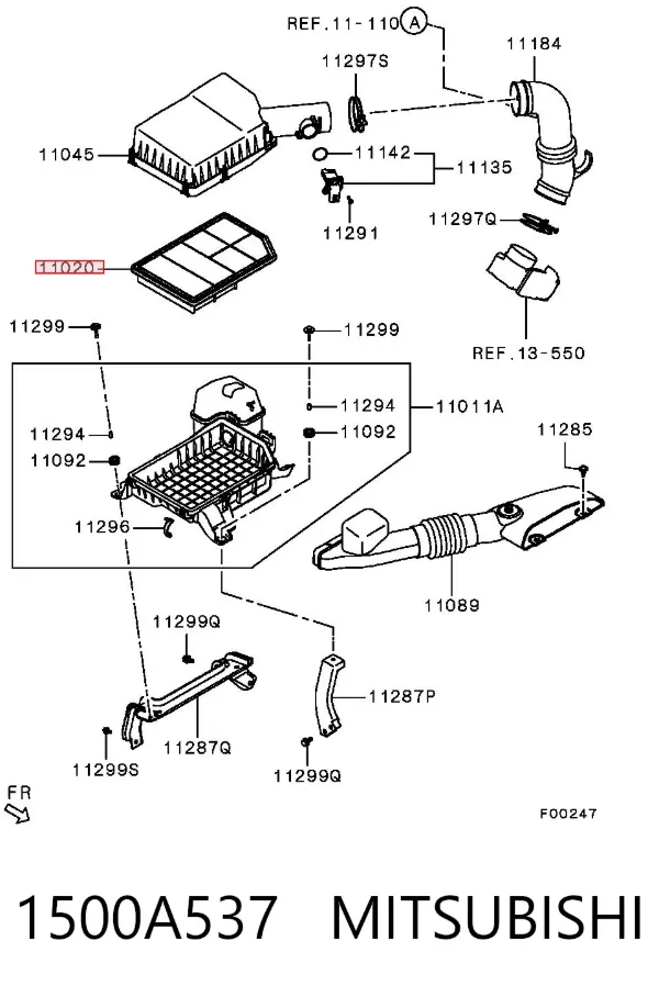 Повітряний фільтр 1500A537 Mitsubishi