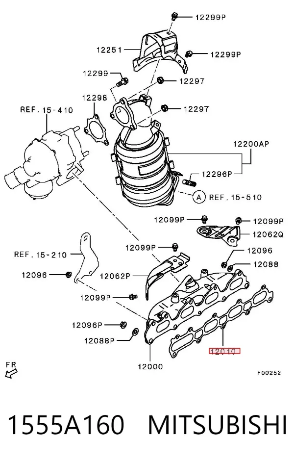 Прокладка колектора 1555A160 Mitsubishi