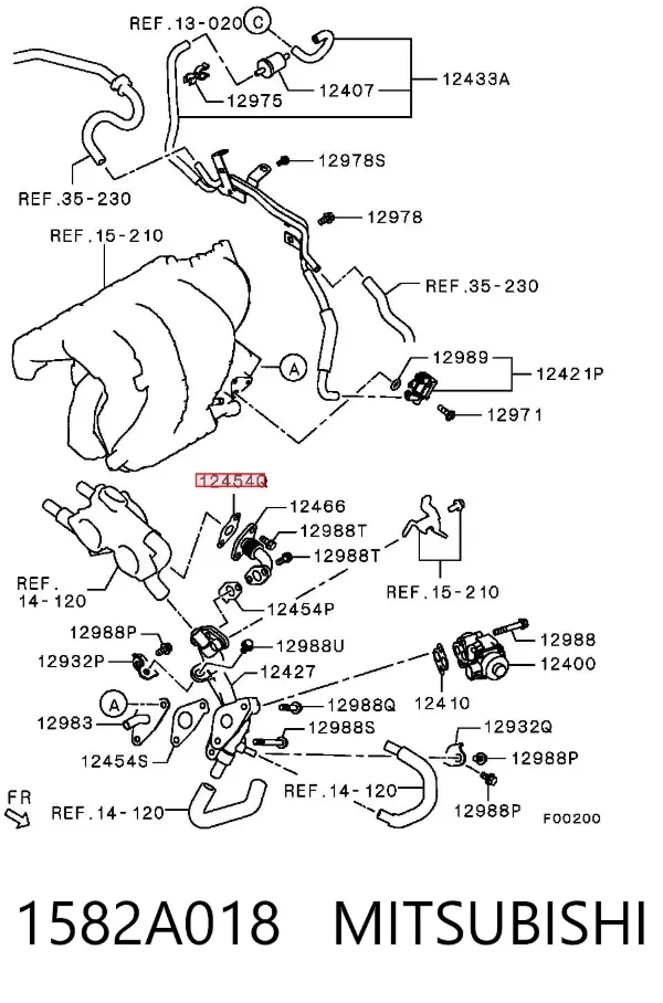 Прокладка патрубка EGR до голівки блока (ГБЦ) 1582A018 Mitsubishi