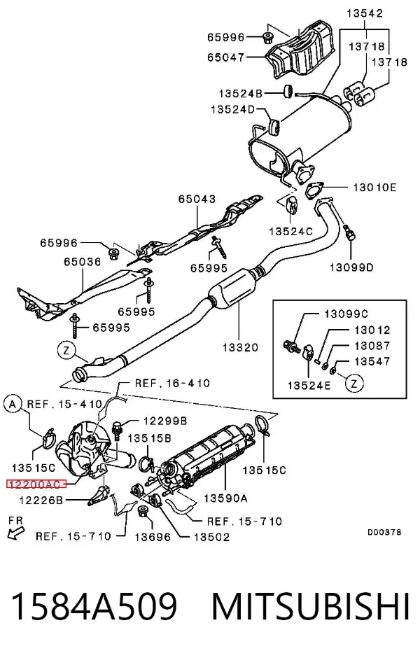 Каталізатор 1584A509 Mitsubishi