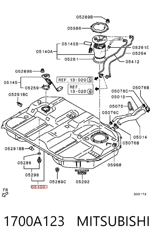 Паливний бак 1700A123 Mitsubishi