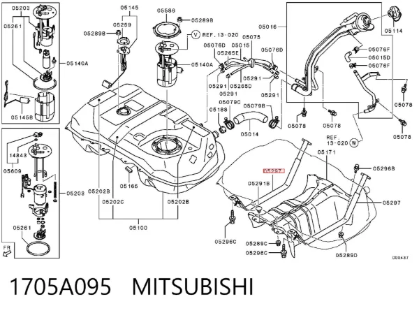 Кронштейн баку паливного 1705A095 Mitsubishi