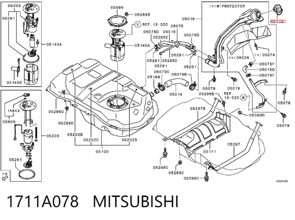 Пробка бензобаку 1711A078 Mitsubishi