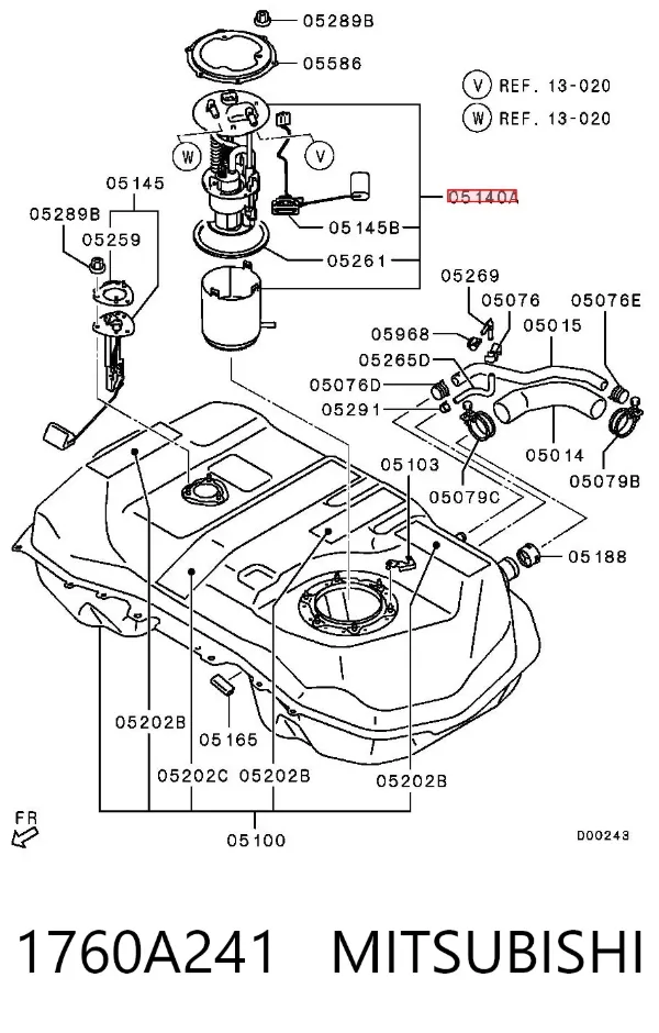 Бензонасос 1760A241 Mitsubishi