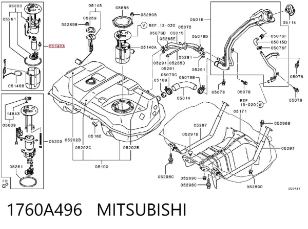 Бензонасос 1760A496 Mitsubishi