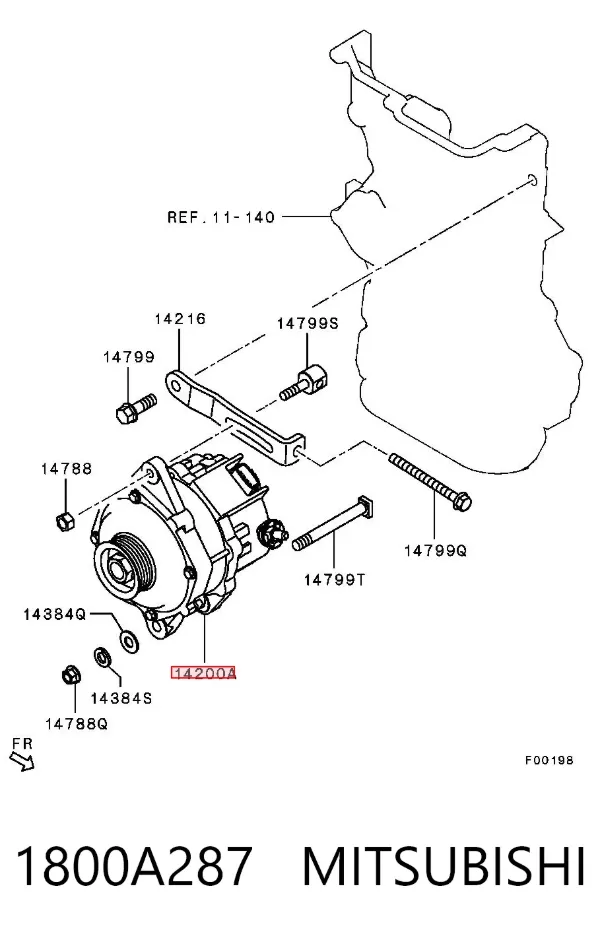 Генератор 1800A287 Mitsubishi