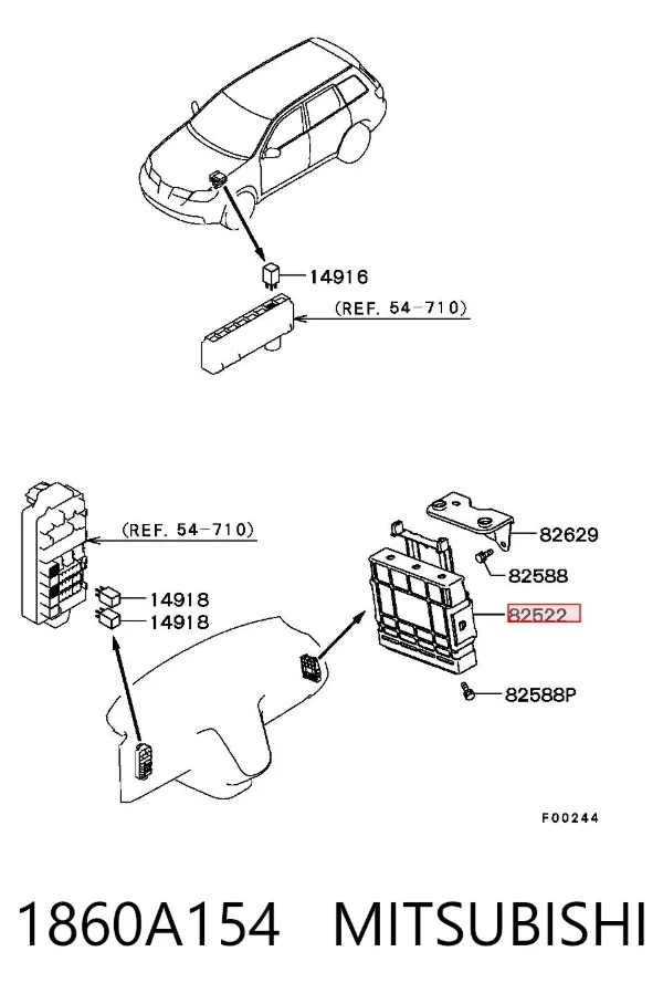 Електронний блок керування двигуном 1860A154 Mitsubishi