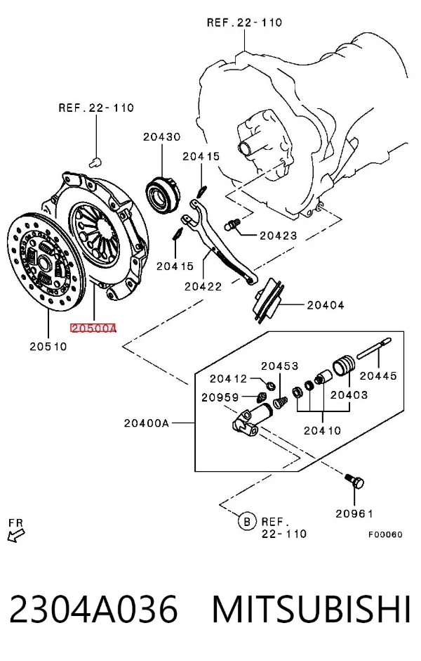 Корзина зчеплення 2304A036 Mitsubishi
