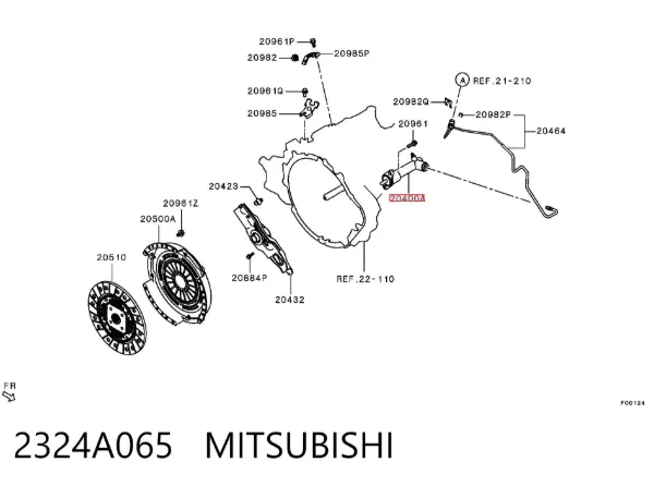 Робочий циліндр зчеплення 2324A065 Mitsubishi