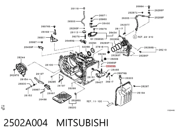 Кільце ущільнювача фільтра АКПП 2502A004 Mitsubishi