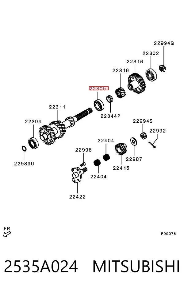 Підшипник проміжного вала КПП 2535A024 Mitsubishi
