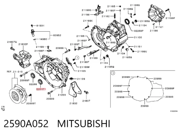 Сальник АКПП/КПП, вхідного/первинного валу 2590A052 Mitsubishi