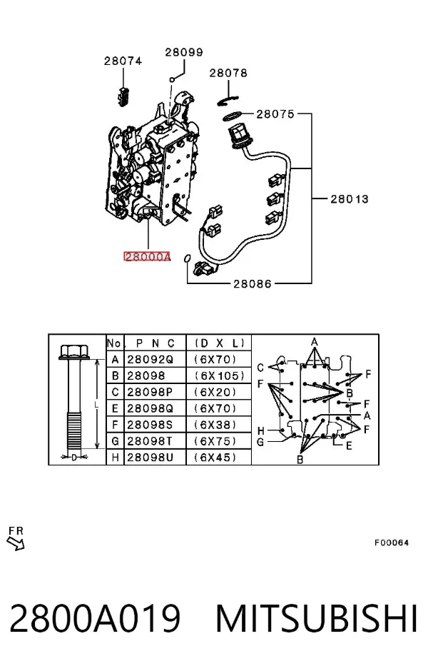 Гідроблок АКПП 2800A019 Mitsubishi