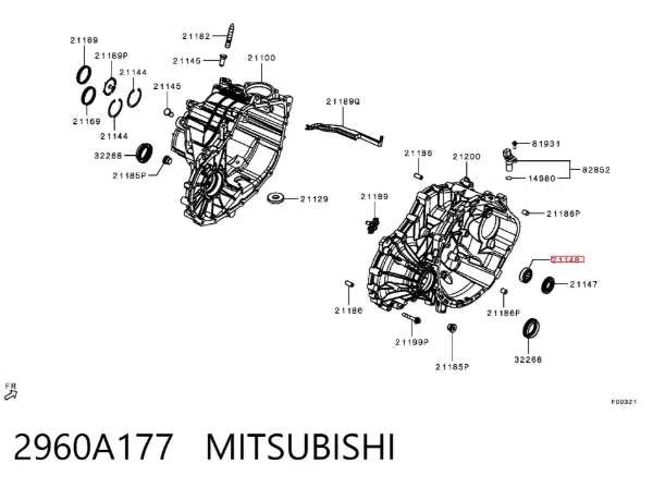 Підшипник первинного валу коробки Mitsubishi Lancer X