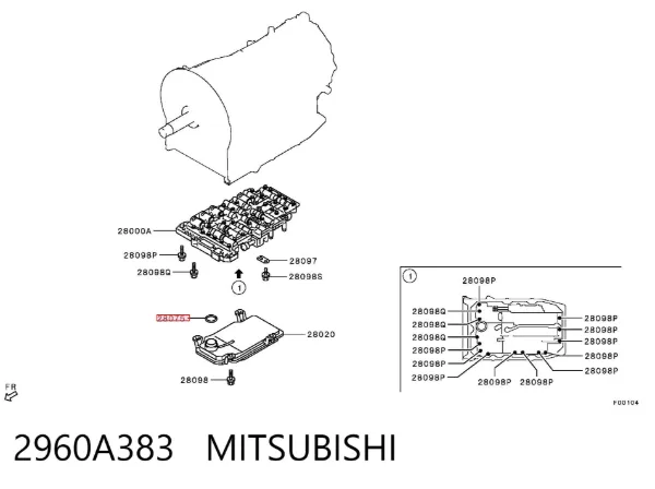 Кільце ущільнювача фільтра АКПП 2960A383 Mitsubishi