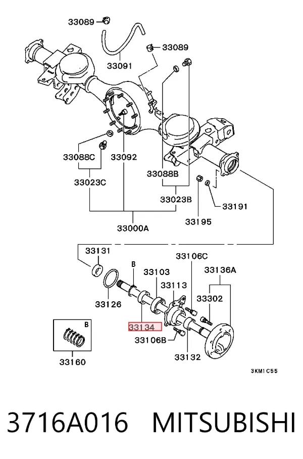 Підшипник задньої ступиці 3716A016 Mitsubishi