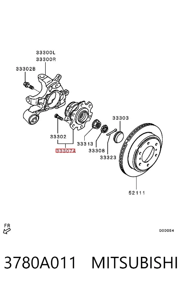Задня маточина 3780A011 Mitsubishi
