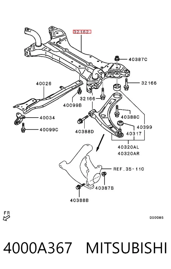 Підрамник передній 4000A367 Mitsubishi