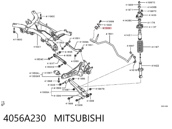 Втулка стабілізатора заднього 4056A230 Mitsubishi