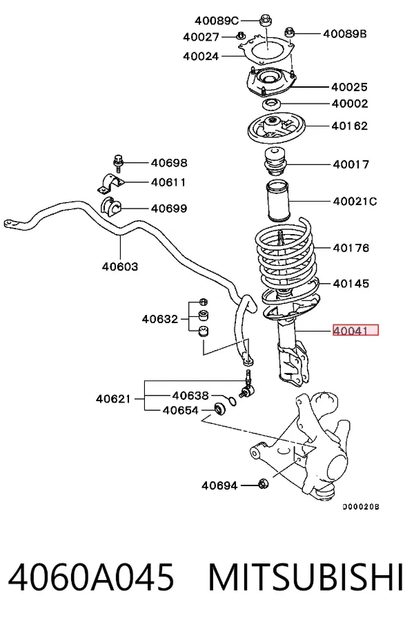 Амортизатор передній 4060A045 Mitsubishi