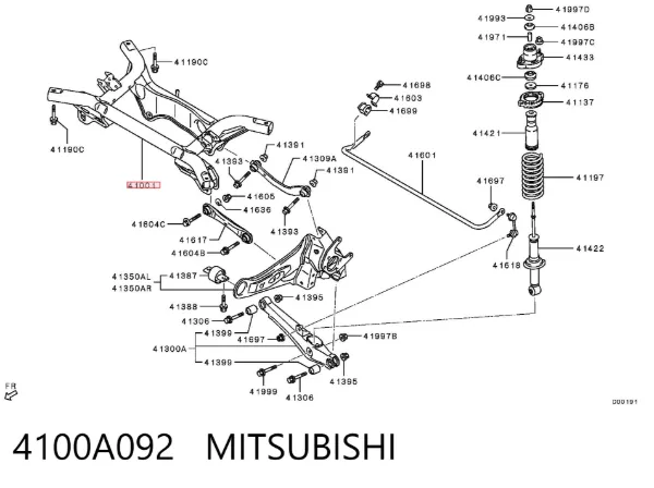 Балка задня 4100A092 Mitsubishi