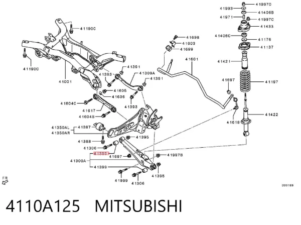 Важіль задньої підвіски верхній, лівий/правий 4110A125 Mitsubishi