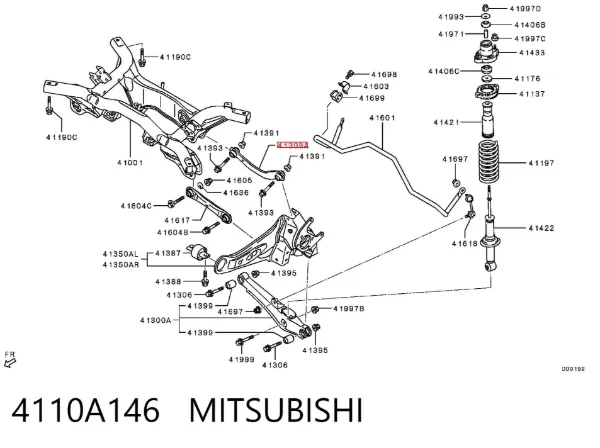 Важіль задньої підвіски поперечний 4110A146 Mitsubishi