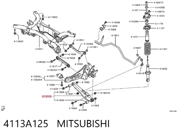Важіль задньої підвіски поперечний 4113A125 Mitsubishi