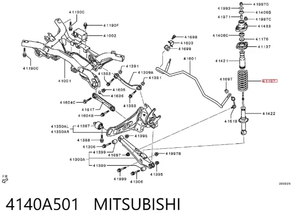 Задні пружини 4140A501 Mitsubishi
