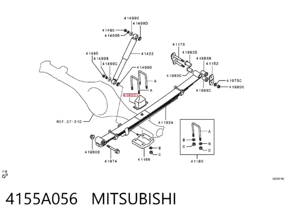 Відбійник заднього амортизатора 4155A056 Mitsubishi