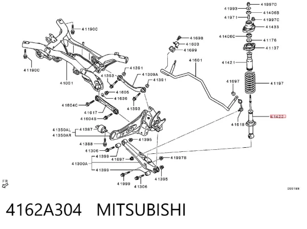 Амортизатор задній 4162A304 Mitsubishi