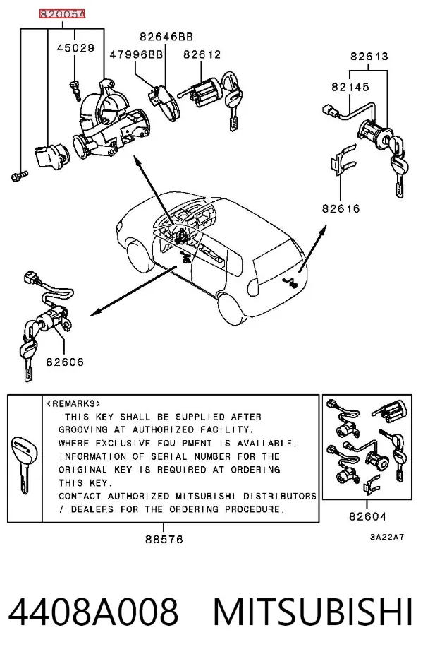 Замок запалювання 4408A008 Mitsubishi