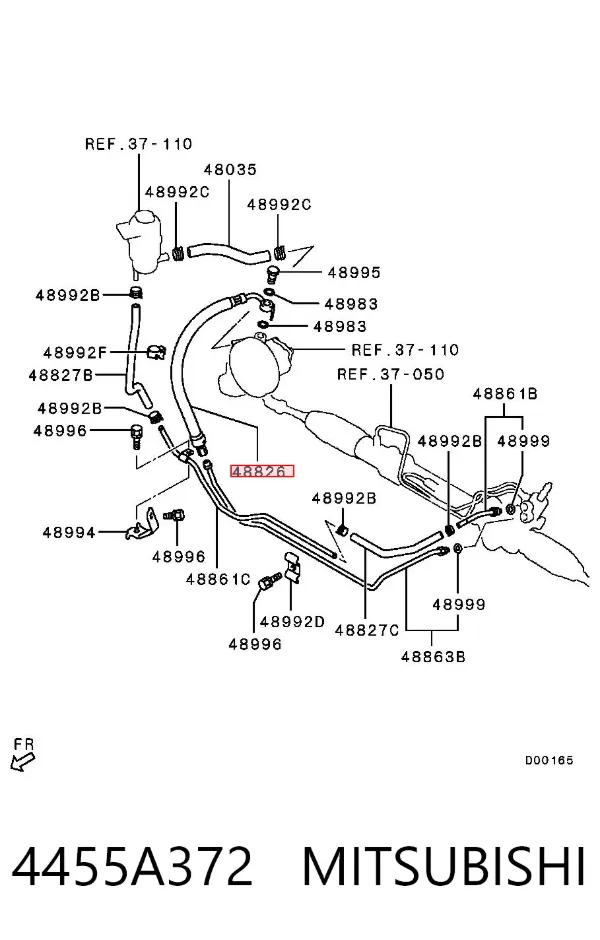 Шланг гідропідсилювача 4455A372 Mitsubishi